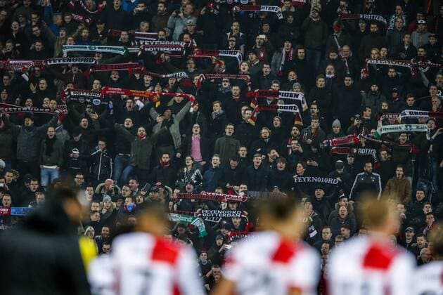 fans, supporters, shawl during the UEFA Champions League group F match between Feyenoord Rotterdam and SSC Napoli at the Kuip on December 06, 2017 in Rotterdam, The Netherlands UEFA Champions League 2017 2018 xVIxVIxImagesx xTomxBodexMultimediaxIVx 9503800