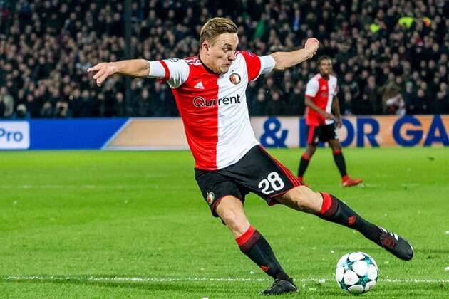 ROTTERDAM - Feyenoord - Napoli , Voetbal , Seizoen 2017 2018 , Champions League , Stadion Feijenoord de Kuip , 06-12-2017 , eindstand 2-1 , Feyenoord speler Jens Toornstra Feyenoord - Napoli  x1848929x