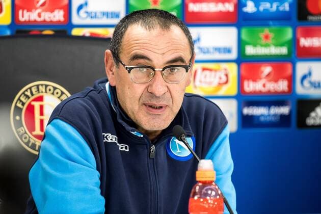 coach Maurizio Sarri of SSC Napoli during the UEFA Champions League group F match between Feyenoord Rotterdam and SSC Napoli at the Kuip on December 06, 2017 in Rotterdam, The Netherlands UEFA Champions League 2017 2018 xVIxVIxImagesx xGerritxvanxKeulenxIVx 9504026