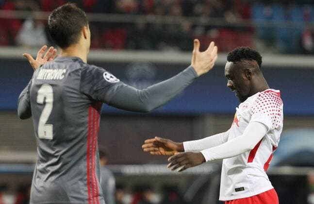 GER, UEFA Champions League, Vorrunde, RasenBallsport Leipzig vs Besiktas Istanbul 06.12.17 , Leipzig, Red Bull Arena, GER, Saison 2017 2018, UEFA Champions League - Gruppe G, RasenBallsport Leipzig vs Besiktas Istanbul im Bild Jean-Kevin Augustin (Leipzig) enttäuscht