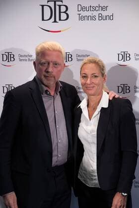 HAMBURG, Germany - DECEMBER 07: Boris Becker and Barbara Rittner attends the Deutscher Tennis Bund (DTB) press conference PK Pressekonferenz on December, 2017 in Hamburg,Germany.