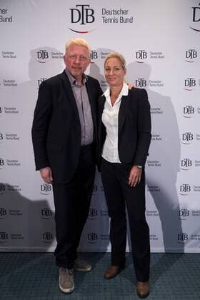 HAMBURG, Germany - DECEMBER 07: Boris Becker and Barbara Rittner attends the Deutscher Tennis Bund (DTB) press conference PK Pressekonferenz on December, 2017 in Hamburg,Germany.