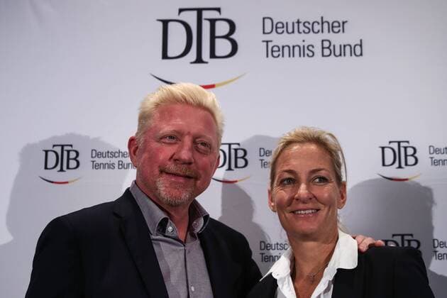 HAMBURG, Germany - DECEMBER 07: Boris Becker and Barbara Rittner attends the Deutscher Tennis Bund (DTB) press conference PK Pressekonferenz on December, 2017 in Hamburg,Germany.