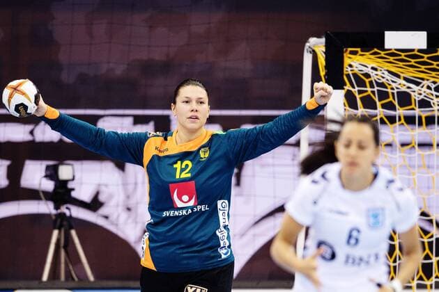 Handball, WM Damen, Schweden - Argentinien 171207 Sveriges Filippa Idehn jublar i matchen mellan Sverige och Argentina under handbolls-VM den 7 december 2017 i Bietigheim Bissingen. Copyright: CARLxSANDIN BB171207CS006