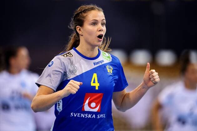 Handball, WM Damen, Schweden - Argentinien 171207 Sveriges Olivia Mellegard jublar i matchen mellan Sverige och Argentina under handbolls-VM den 7 december 2017 i Bietigheim Bissingen. Copyright: CARLxSANDIN BB171207CS044