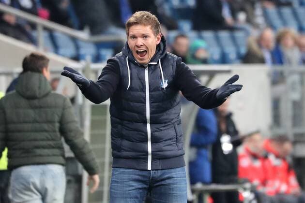 Julian Nagelsmann (Trainer, Cheftrainer, Hoffenheim), gibt Anweisungen, gestikuliert, mit den Armen gestikulieren, gives instructions, gesticulate, Einzelbild, Aktion, Action, Fussball, UEFA Europa League, TSG 1899 Hoffenheim - PFK Ludogorez Rasgrad 1945,