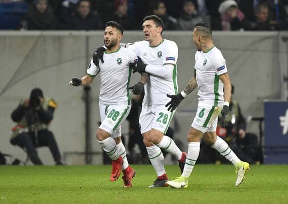 TOR zum 1:1 durch Wanderson PFC Ludogorets Razgrad Torjubel mit Claudiu Keserü PFC Ludogorets Razgrad (Mitte) und Natanael PFC Ludogorets Razgrad TSG 1899 Hoffenheim vs PFC Ludogorets Razgrad Europa League 07.12.2017 TSG 1899 Hoffenheim vs PFC Ludogorets Razgrad