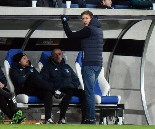 07.12.2017, xhbx, Fussball Europa League, TSG 1899 Hoffenheim - Rasgrad, emspor, v.l. Trainer Julian Nagelsmann (TSG 1899 Hoffenheim) Sinsheim