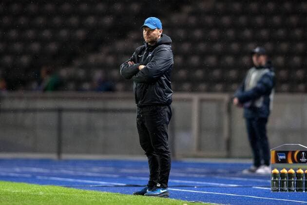 Fußball, EL, Hertha BSC - Östersunds FK 171207 Hertha Berlins tränare Pal Dardai under fotbollsmatchen i Europa League mellan Hertha Berlin och Östersund den 7 december 2017 i Berlin. Copyright: PETTERxARVIDSON BB171207PA050