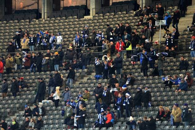 Fussball, Herren, Saison 2017 2018, UEFA Europa League (Gruppe J, 6. Spieltag) in Berlin, Hertha BSC - Östersunds FK, leere Ränge im Olympiastadion, 07.12.17, Copyright: xMichaelxHundtx xMatthiasxKochx