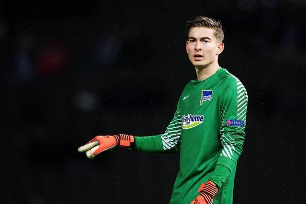 Fußball, EL, Hertha BSC - Östersunds FK 171207 Hertha Berlins malvakt Jonathan Klinsmann under fotbollsmatchen i Europa League mellan Hertha Berlin och Östersund den 7 december 2017 i Berlin. Copyright: PETTERxARVIDSON BB171207PA080