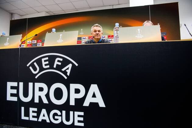 171207 Kare Ingebrigtsen, head coach of Rosenborg, during a short press conference PK Pressekonferenz with no questions after the Europa League match between FK Vardar and Rosenborg on December 7, 2017 in Skopje. Photo: Jon Olav Nesvold BILDBYRN kod JE 160096 Copyright: JONxOLAVxNESVOLD BB171207ZQ010