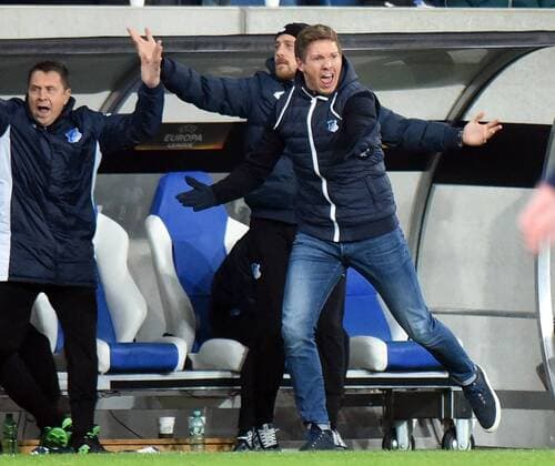 07.12.2017, xhbx, Fussball Europa League, TSG 1899 Hoffenheim - Rasgrad, emspor, v.l. Trainer Julian Nagelsmann (TSG 1899 Hoffenheim) Sinsheim
