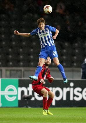Berlin, Olympiastadion Berlin, Europa League, Hertha BSC gegen Östersunds FK Bild:Genki Haraguchi (Hertha BSC) Fußball - Europa League - Hertha BSC - Östersunds FK
