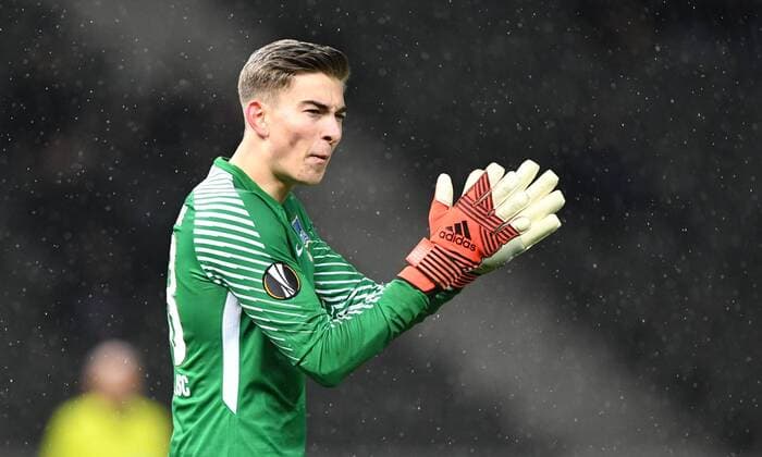 Jonathan Klinsmann (Torwart Hertha BSC), Hertha BSC Berlin - Östersunds FK Europa League, Gruppenphase, Rückspiel, Fußball, Fussball, soccer, Herren, Männer, Maenner, Deutschland, Germany Berlin, 7.12.2017, Olympiastadion