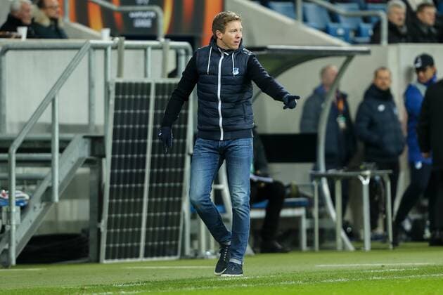 Sinsheim, Deutschland 07.12.2017, UEFA Europa League - 2017 18 Season, Gruppenphase - Gruppe C - 6. Spieltag, TSG 1899 Hoffenheim - PFC Ludogorets 1945 , Trainer Julian Nagelsmann (TSG) gestikuliert ( DeFodi507