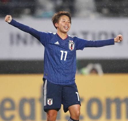 Fußball, Damen, Japan - Südkorea Japan s women beat S. Korea at East Asian tournament Mina Tanaka celebrates after scoring in the first half of Japan s 3-2 win against South Korea in the women s the E-1 Football Championship on Dec. 8, 2017. 