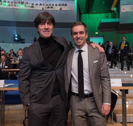 Frankfurt, GER, Hessen - December 08, DFB-Bundestag, Congress Center . Im Bild: Bundestrainer Joachim Loew und Ehrenspielfuehrer Phillip Lahm .