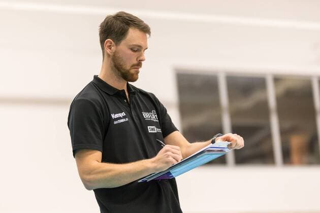 Jonas Kronseder (Schwarz-Weiß Erfurt, Trainer), Volleyball, 1. Bundesliga Frauen, Schwarz-Weiß Erfurt - VfB 91 Suhl Lotto Thüringen,