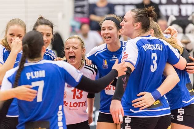 Jubel, celebration bei VfB 91 Suhl Lotto Thüringen, Volleyball, 1. Bundesliga Frauen, Schwarz-Weiß Erfurt - VfB 91 Suhl Lotto Thüringen,