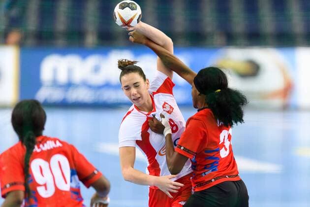 Handball, WM Damen, Polen - Angola 2017.12.10 Lipsk Pilka Reczna Mistrzostwa Swiata Niemcy 2017 Puchar Prezydenta Polska - Angola N z Monika Kobylinska Foto Pawel Andrachiewicz PressFocus 2017.12.10 Lipsk Handball 23rd Women s World Championship WM Weltmeisterschaft 2017 President s Cup Poland - Angola Monika Kobylinska Credit: Pawel Andrachiewicz PressFocus NEWSPIX.PL --- Newspix.pl FRANCE OUT!  20171210_PF_PA499