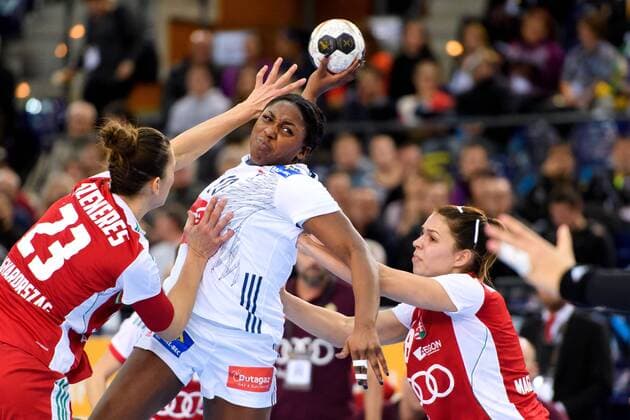 Handball, WM, Damen, Ungarn - Frankreich 171210 Frankrikes Grace Zaadi i attondelsfinalen mellan Ungern och Frankrike under handbolls-VM den 10 december 2017 i Leipzig. Copyright: CARLxSANDIN BB171210CS018