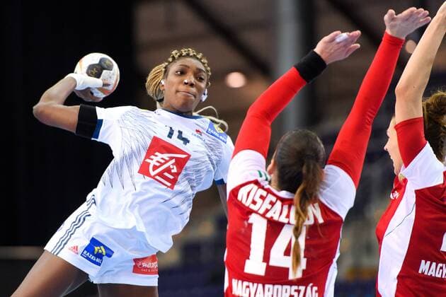 Handball, WM, Damen, Ungarn - Frankreich 171210 Frankrikes Kalidiatou Niakate i attondelsfinalen mellan Ungern och Frankrike under handbolls-VM den 10 december 2017 i Leipzig. Copyright: CARLxSANDIN BB171210CS021