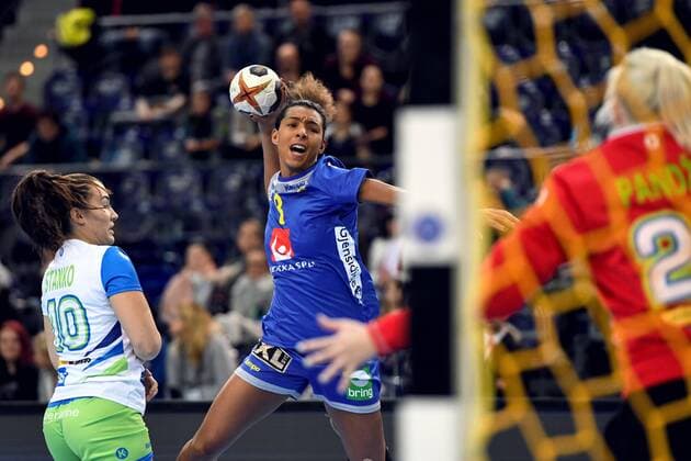Handball, WM, Damen, Schweden - Leipzig 171210 Sveriges Jamina Roberts under attondelsfinalen mellan Sverige och Slovenien under handbolls-VM den 10 december 2017 i Leipzig. Copyright: CARLxSANDIN BB171210CS045