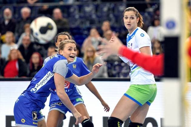 Handball, WM, Damen, Schweden - Slowenien 171210 Sveriges Isabelle Gullden under attondelsfinalen mellan Sverige och Slovenien under handbolls-VM den 10 december 2017 i Leipzig. Copyright: CARLxSANDIN BB171210CS048
