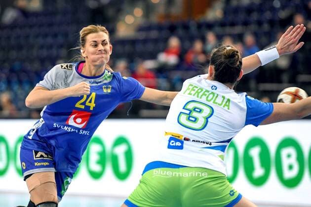 Handball, WM, Damen, Schweden - Slowenien 171210 Sveriges Nathalie Hagman under attondelsfinalen mellan Sverige och Slovenien under handbolls-VM den 10 december 2017 i Leipzig. Copyright: CARLxSANDIN BB171210CS050