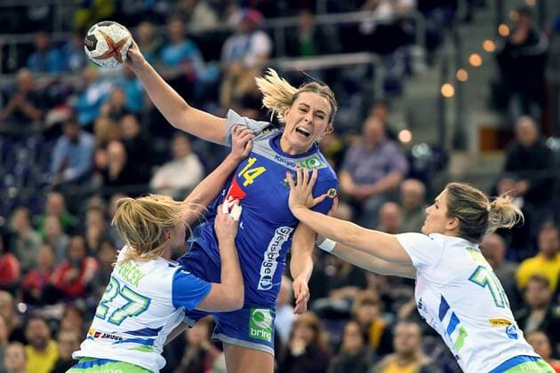 Handball, WM, Damen, Schweden - Slowenien 171210 Sveriges Johanna Westberg under attondelsfinalen mellan Sverige och Slovenien under handbolls-VM den 10 december 2017 i Leipzig. Copyright: CARLxSANDIN BB171210CS066