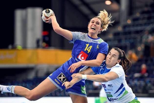 Handball, WM, Damen, Schweden - Slowenien 171210 Sveriges Johanna Westberg under attondelsfinalen mellan Sverige och Slovenien under handbolls-VM den 10 december 2017 i Leipzig. Copyright: CARLxSANDIN BB171210CS068