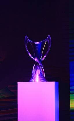 Fußball, CL, Finale-Logo wird in Kiew präsentiert The UEFA Women s Champions League trophy is pictured during a ceremony to present the logo of the 2018 UEFA Champions League final at the NSC Olimpiyskiy, Kyiv, capital of Ukraine, December 12, 2017. Ukrinform. KYIV. The logo of the 2018 UEFA Champions League final has been presented at the NSC Olimpiyskiy. The arena which previously staged the UEFA EURO EM Europameisterschaft Fussball 2012 final is set to host the last game of the 2018 UEFA Champions League on May 26, 2018. The 2018 UEFA Women s Champions League final will be played in Ukraine for the first time at the Valeriy Lobanovskyi Dynamo Stadium on May 24. Logo of 2018 UEFA Champions League final unveiled in Kyiv  Copyright: xPavloxBagmutx