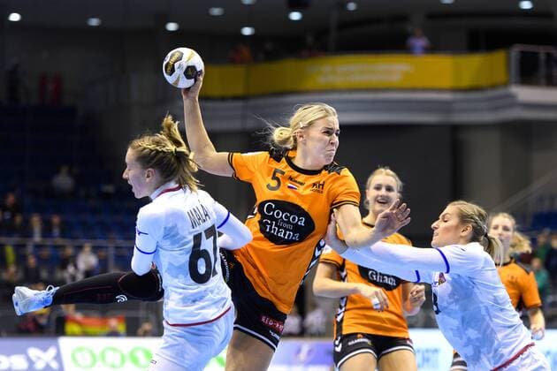 Handball, WM Damen, Niederlande - Tschechien 171213 Nederländernas Jessy Kramer i kvartsfinalen mellan Nederländerna och Tjeckien under handbolls-VM den 13 december 2017 i Magdeburg. Copyright: CARLxSANDIN BB171213CS007