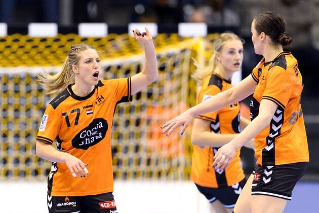 Handball, WM Damen, Niederlande - Tschechien 171213 Nederländernas Nycke Groot jublar i kvartsfinalen mellan Nederländerna och Tjeckien under handbolls-VM den 13 december 2017 i Magdeburg. Copyright: CARLxSANDIN BB171213CS009