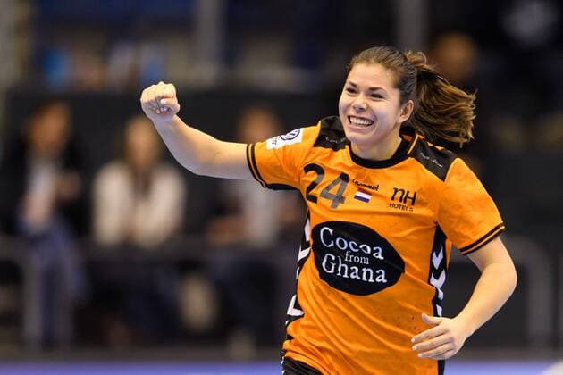 Handball, WM Damen, Niederlande - Tschechien 171213 Nederländernas Martine Smeets jublar i kvartsfinalen mellan Nederländerna och Tjeckien under handbolls-VM den 13 december 2017 i Magdeburg. Copyright: CARLxSANDIN BB171213CS017