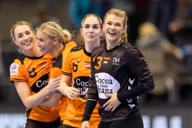 Handball, WM Damen, Niederlande - Tschechien 171213 Nederländernas malvakt Tess Wester jublar efter kvartsfinalen mellan Nederländerna och Tjeckien under handbolls-VM den 13 december 2017 i Magdeburg. Copyright: CARLxSANDIN BB171213CS022