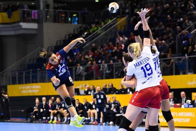 Handball, WM Damen, Norwegen - Russland 171213 Norges Nora M¿rk i kvartsfinalen mellan Norge och Ryssland under handbolls-VM den 13 december 2017 i Magdeburg. Copyright: CARLxSANDIN BB171213CS056