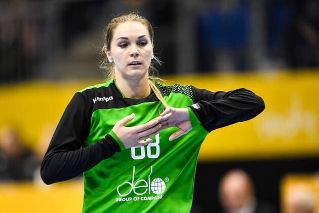 Handball, WM Damen, Norwegen - Russland 171213 Rysslands malvakt Viktoriia Kalinina i kvartsfinalen mellan Norge och Ryssland under handbolls-VM den 13 december 2017 i Magdeburg. Copyright: CARLxSANDIN BB171213CS058