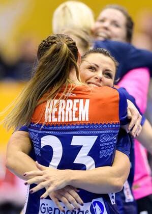 Handball, WM Damen, Norwegen - Russland 171213 Norges Nora Mork jublar efter kvartsfinalen mellan Norge och Ryssland under handbolls-VM den 13 december 2017 i Magdeburg. Copyright: CARLxSANDIN BB171213CS103