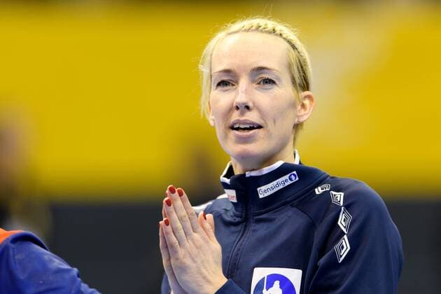 Handball, WM Damen, Norwegen - Russland 171213 Norges malvakt Katrine Lunde jublar efter kvartsfinalen mellan Norge och Ryssland under handbolls-VM den 13 december 2017 i Magdeburg. Copyright: CARLxSANDIN BB171213CS106