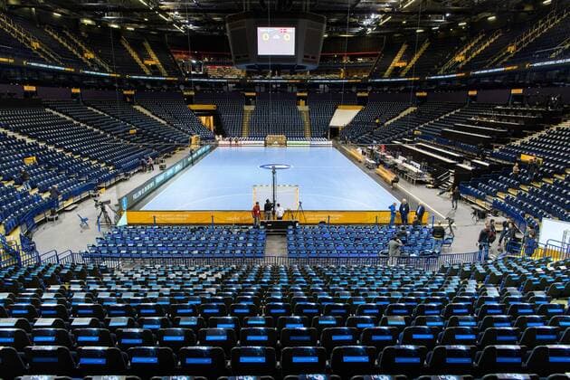 171214 Interiör av Barclaycard Arena inför semifinalen mellan Sverige och Frankrike under handbolls-VM den 14 december 2017 i Hamburg. Copyright: CARLxSANDIN BB171214CS072