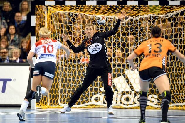 Handball, WM Damen, Niederlande - Norwegen 171215 Nederländernas malvakt Tess Wester under semifinalen mellan Nederländerna och Norge under handbolls-VM den 15 december 2017 i Hamburg. Copyright: CARLxSANDIN BB171215CS035