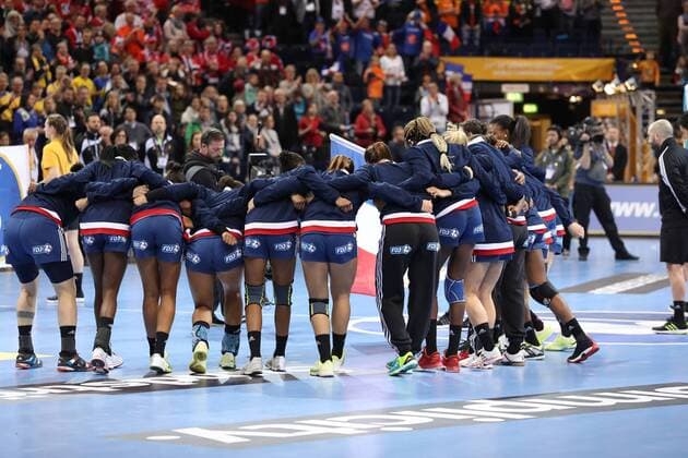 Schweden - Frankreich, 23. IHF Handball-Weltmeisterschaft der Frauen; Hamburg, 15.12.17 Hamburg, 15.12.17, Handball, 23. IHF Handball-Weltmeisterschaft der Frauen, Halbfinale, Schweden - Frankreich : Team Frankreich