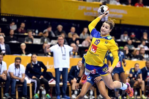 Handball, WM Damen, Schweden - Frankreich 171215 Sveriges Anna Lagerquist under semifinalen mellan Sverige och Frankrike under handbolls-VM den 15 december 2017 i Hamburg. Copyright: CARLxSANDIN BB171215CS101