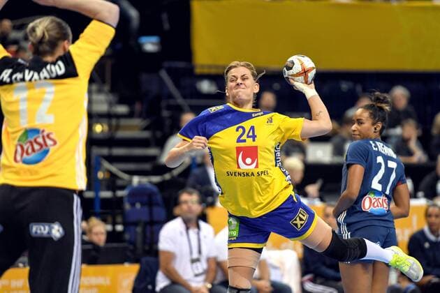 Handball, WM Damen, Schweden - Frankreich 171215 Sveriges Nathalie Hagman under semifinalen mellan Sverige och Frankrike under handbolls-VM den 15 december 2017 i Hamburg. Copyright: CARLxSANDIN BB171215CS105