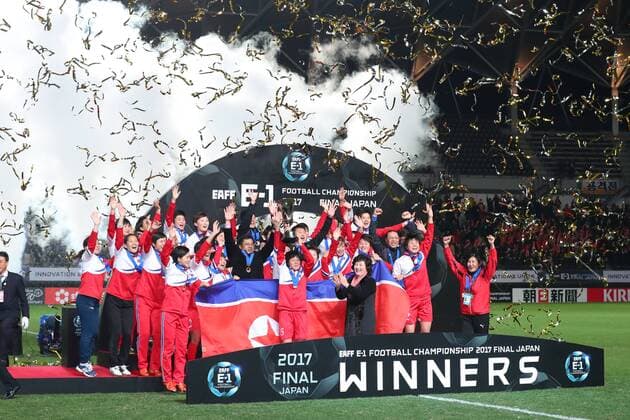 North Korea team group Mannschaftsbild Totale (PRK), DECEMBER 15, 2017 - Football Soccer : EAFF E-1 Football Championship 2017 Women s Award Ceremony at Fukuda Denshi Arena in Chiba, Japan. NOxTHIRDxPARTYxSALES.  (mrva151462)