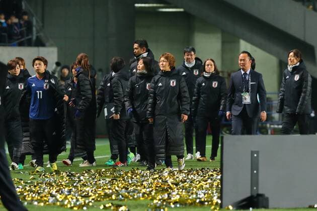 Japan team group Mannschaftsbild Totale (JPN), DECEMBER 15, 2017 - Football Soccer : EAFF E-1 Football Championship 2017 Women s Award Ceremony at Fukuda Denshi Arena in Chiba, Japan. NOxTHIRDxPARTYxSALES.  (mrva151467)