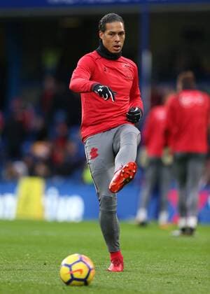 16th December 2017, Stamford Bridge, London, England; EPL Premier League football, Chelsea versus Southampton; Virgil van Dijk of Southampton during pre match warm up before kick off  ActionPlus11962818