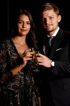 Tennis player David Goffin and Goffin s girlfriend, Stephanie pictured during the gala evening for the man and woman of the year 2017 awards, Saturday 16 December 2017, in Brussels. POOLxPHILIPPExCROCHET  x05234580x